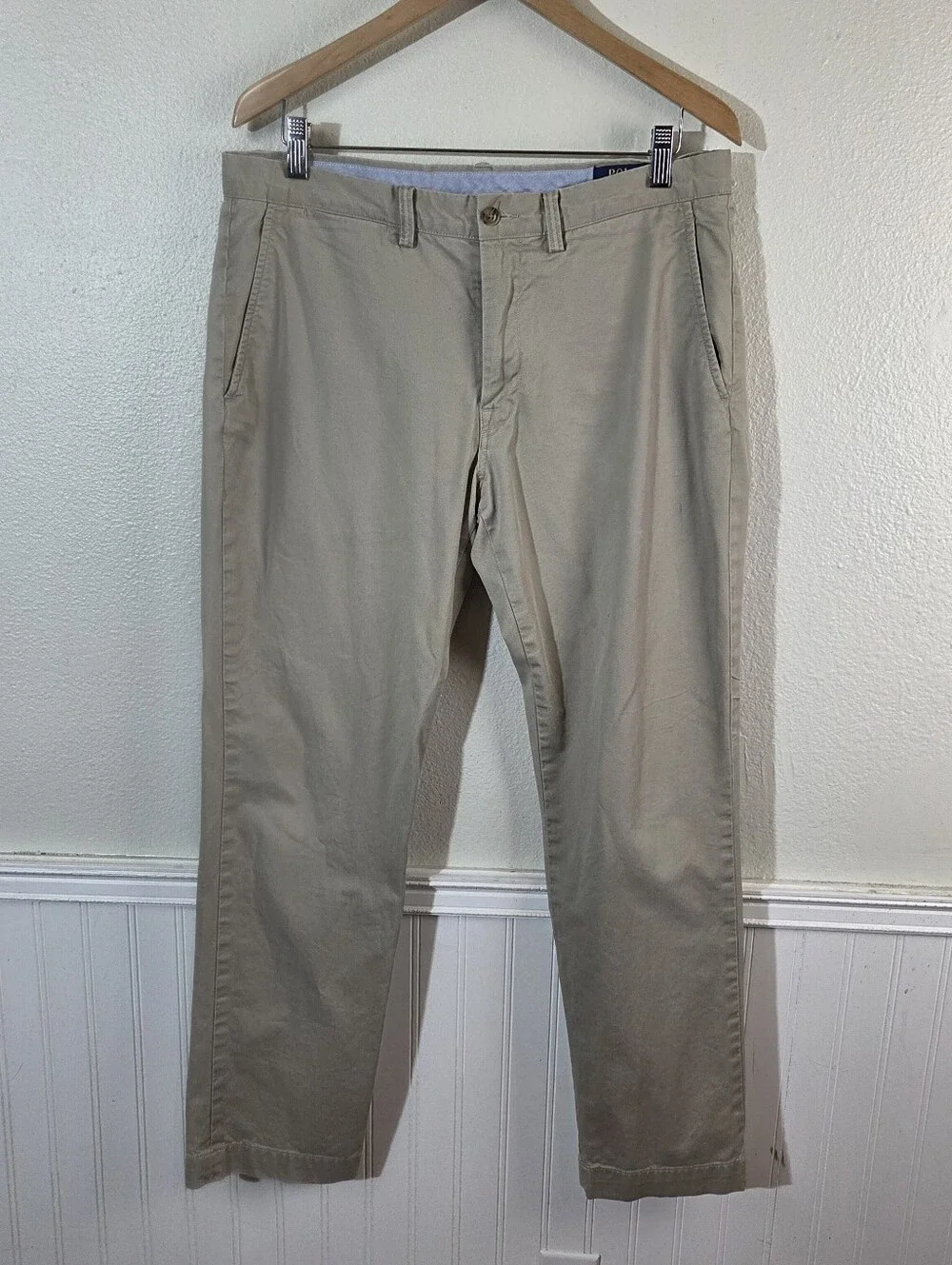 Polo Ralph Lauren Polo Chino Preppy Men's 34x32 Khaki Stretch Straight Fit Pants